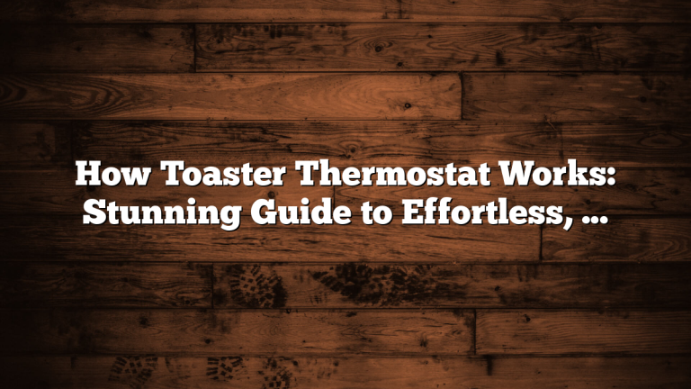 How Toaster Thermostat Works: Stunning Guide to Effortless, Best Toast