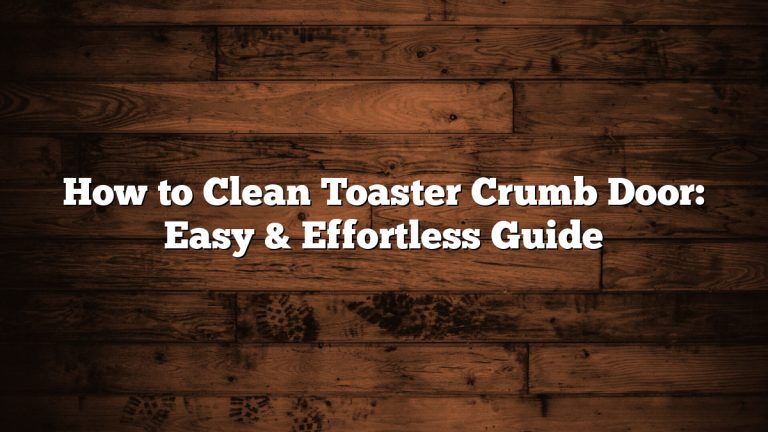How to Clean Toaster Crumb Door: Easy & Effortless Guide