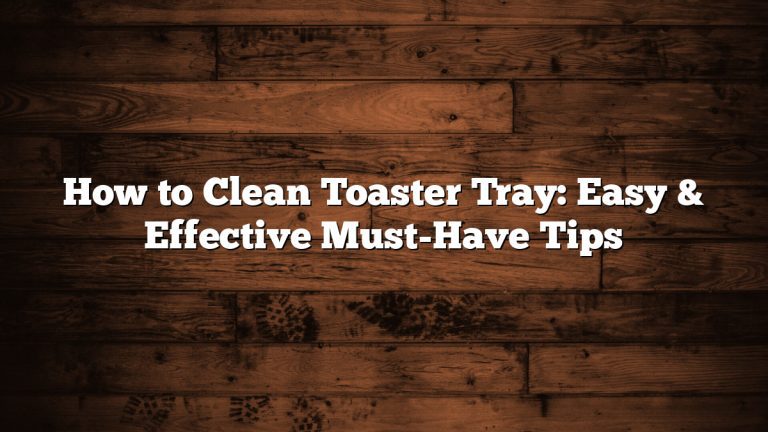 How to Clean Toaster Tray: Easy & Effective Must-Have Tips