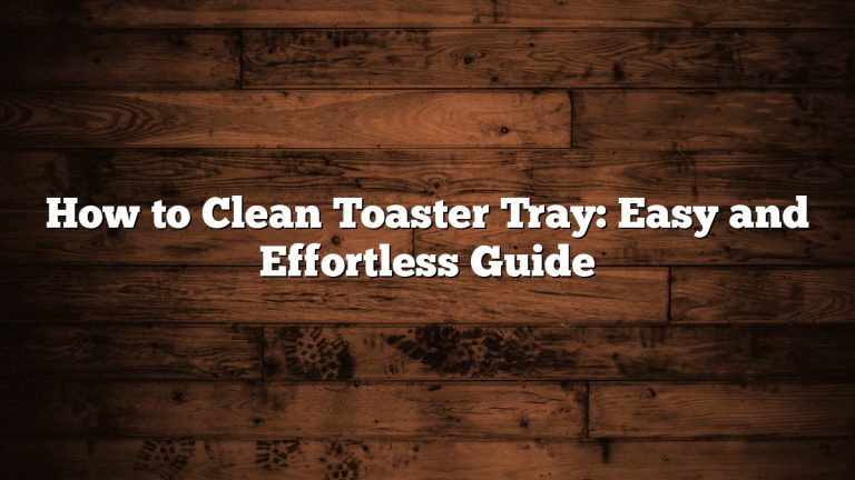 How to Clean Toaster Tray: Easy and Effortless Guide