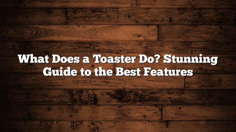 What Does a Toaster Do? Stunning Guide to the Best Features