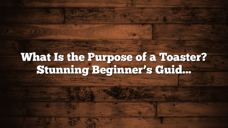 What Is the Purpose of a Toaster? Stunning Beginner’s Guide