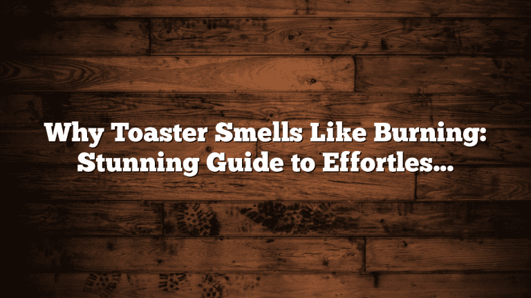 Why Toaster Smells Like Burning: Stunning Guide to Effortless Fixes