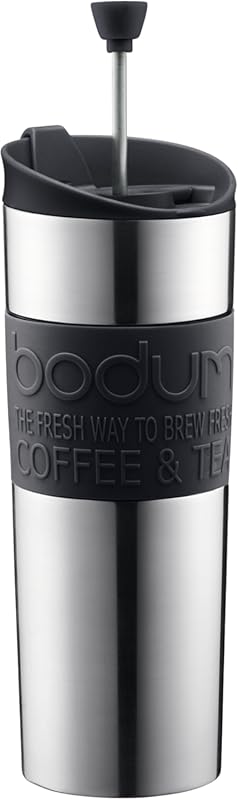 Bodum 15oz Vacuum Insulated Stainless Steel Travel Press, Portable Cof