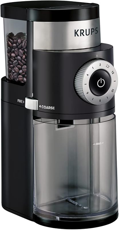 KRUPS Precision Burr Coffee Grinder with 12 Settings, 8 oz Capacity, S