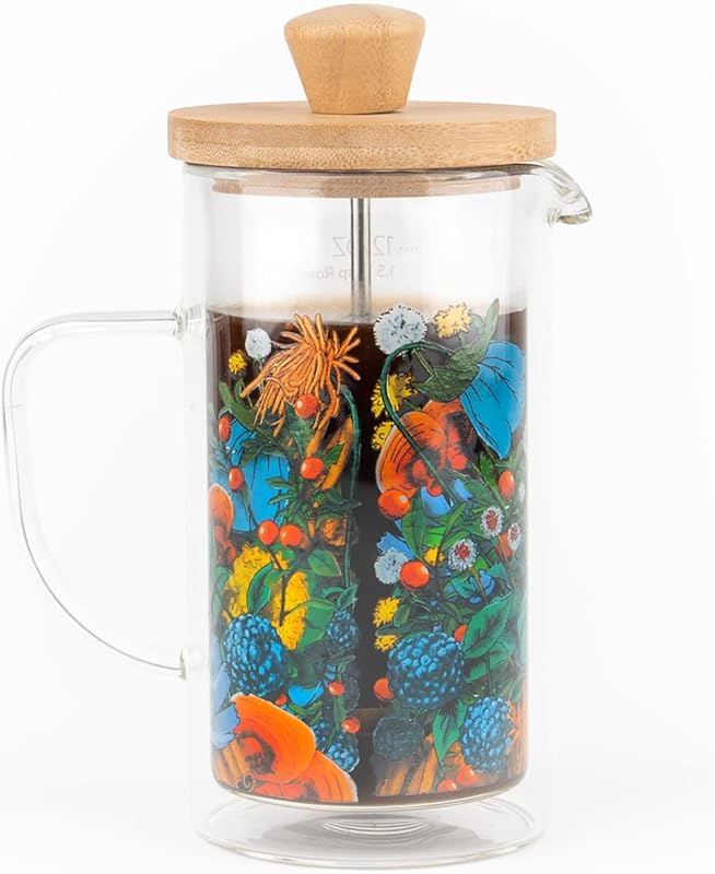 Rasa 350ml Double-Walled Borosilicate Glass French Press, BPA-Free and