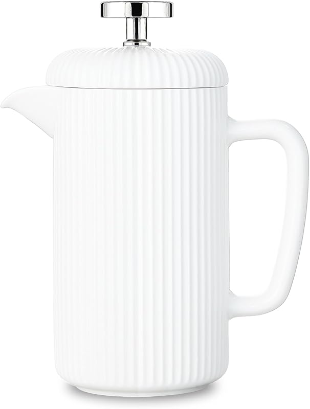 Easyworkz Porcelain French Press Coffee Maker 22 fl oz with Stainless