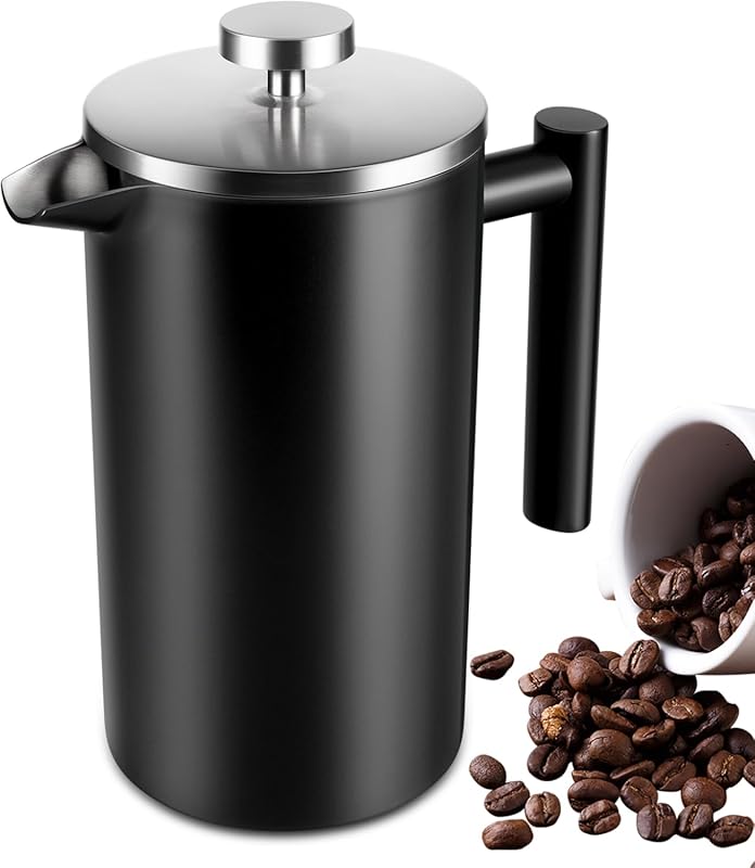 34 OZ Large Stainless Steel French Press Coffee Maker, Insulated, 4-8