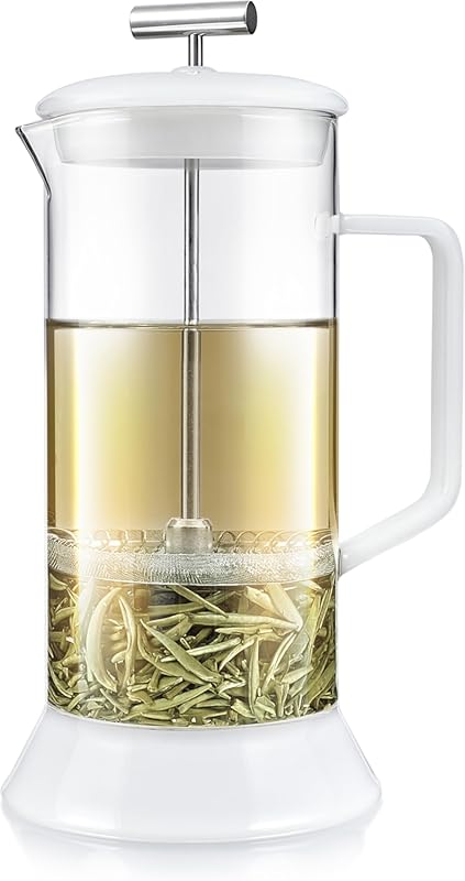 Teabloom Toulouse 24oz Borosilicate Glass Tea and Coffee Press, No Pla