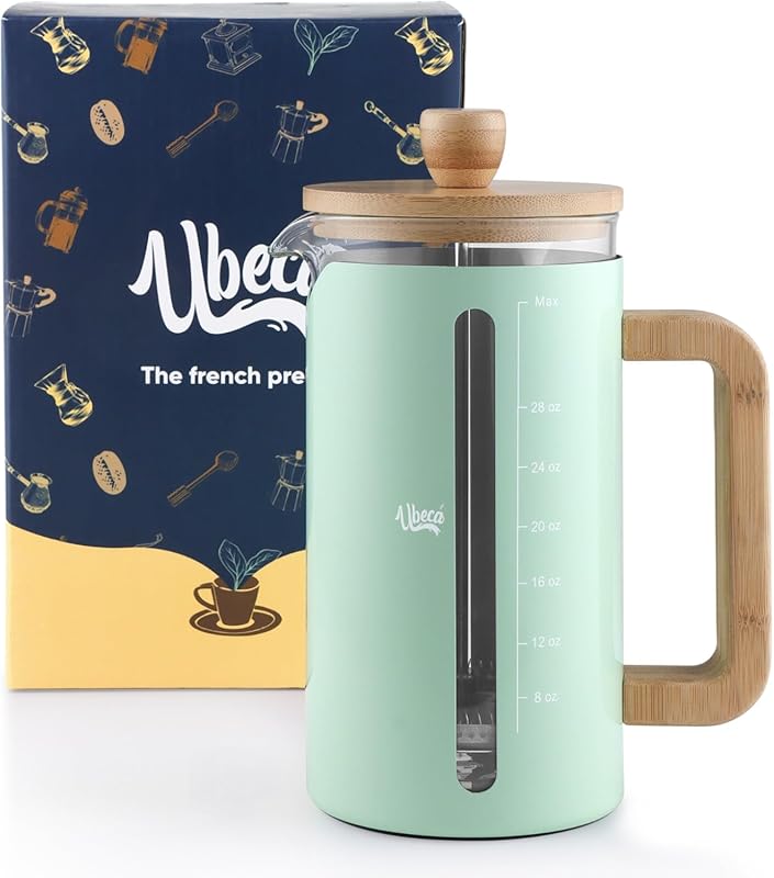 34oz Mint Green French Press Coffee Maker with Thick Borosilicate Glas