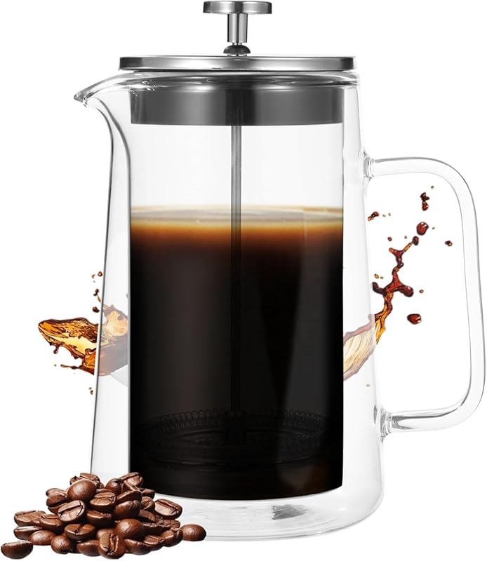 1000ml Double Wall Insulated Borosilicate Glass Press Coffee and Tea M