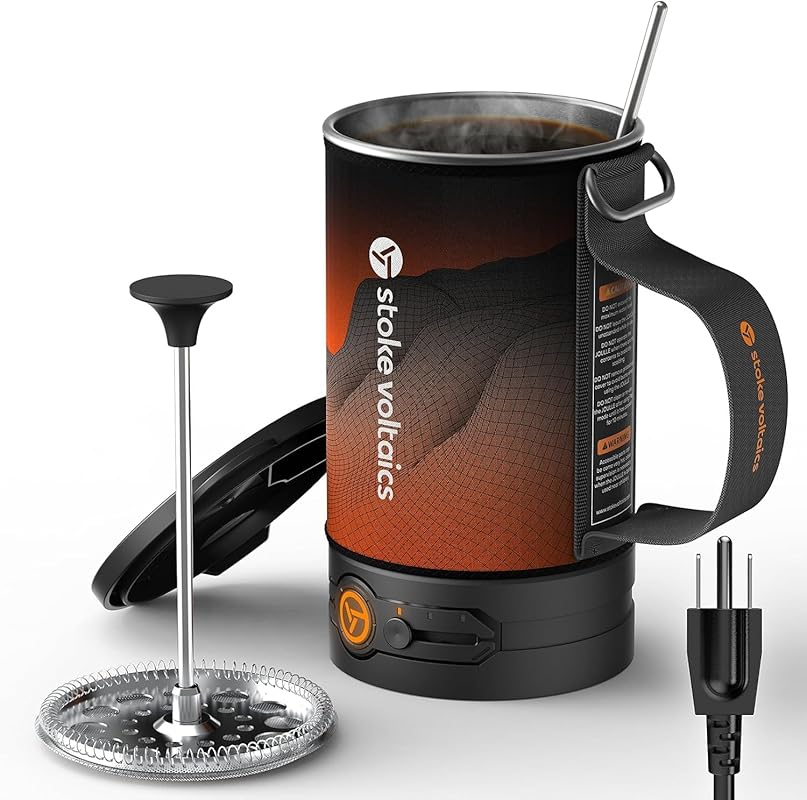 Portable Electric French Press Coffee Maker 2-in-1 Boil & Brew, 120V, 