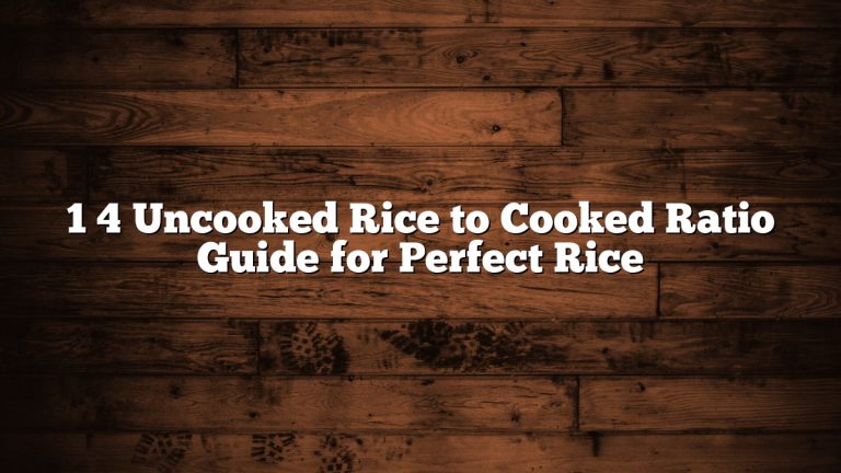 1 4 Uncooked Rice to Cooked Ratio Guide for Perfect Rice