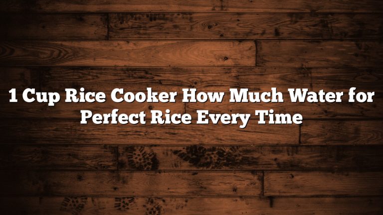 1 Cup Rice Cooker How Much Water for Perfect Rice Every Time