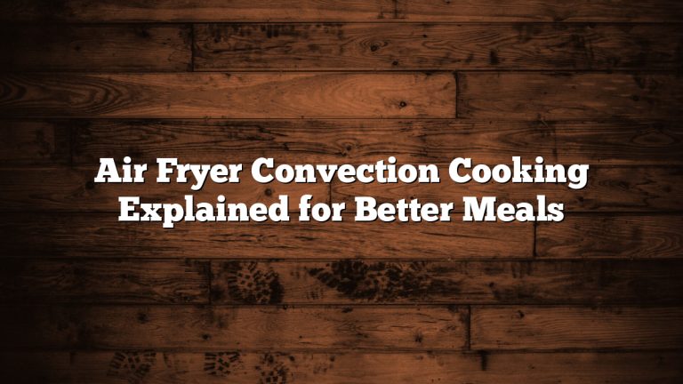 Air Fryer Convection Cooking Explained for Better Meals