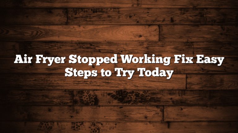 Air Fryer Stopped Working Fix Easy Steps to Try Today