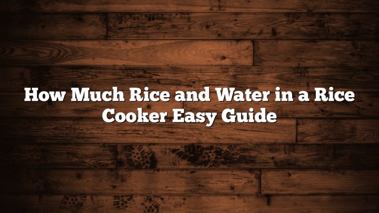 How Much Rice and Water in a Rice Cooker Easy Guide