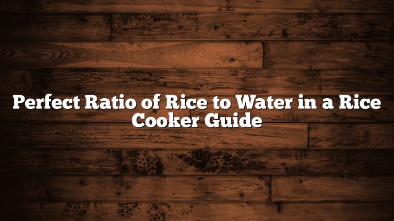 Perfect Ratio of Rice to Water in a Rice Cooker Guide