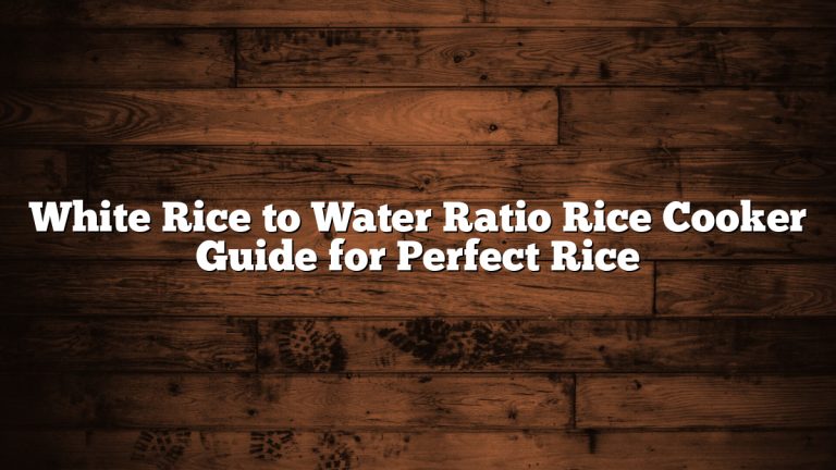 White Rice to Water Ratio Rice Cooker Guide for Perfect Rice
