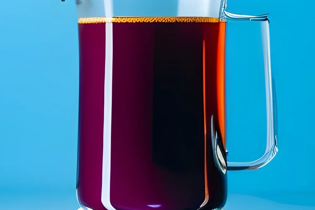 French press coffee brewing on a kitchen counter with grounds, hot water, and a glass press