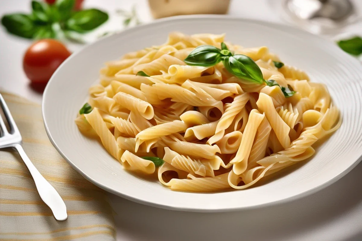 Jar of pasta sauce on a kitchen counter with a spoon and freshness check notes