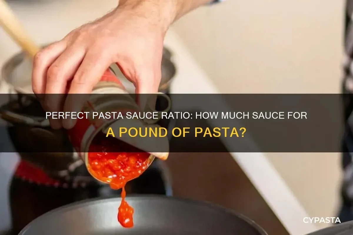 Bowl of pasta with tomato sauce and serving spoon on a kitchen counter