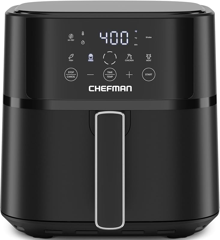 Chefman 6 Qt Air Fryer, Hi-Fry Tech, Touchscreen, 4 Presets, Dishwashe