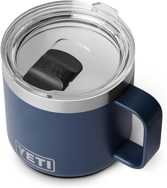 YETI Rambler 14 oz Ceramic Lined Stackable Mug, Vacuum Insulated, Navy, with MagSlider Lid