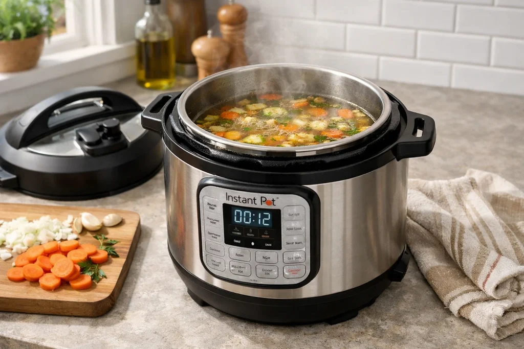 how to simmer in Instant Pot with gentle bubbles in soup