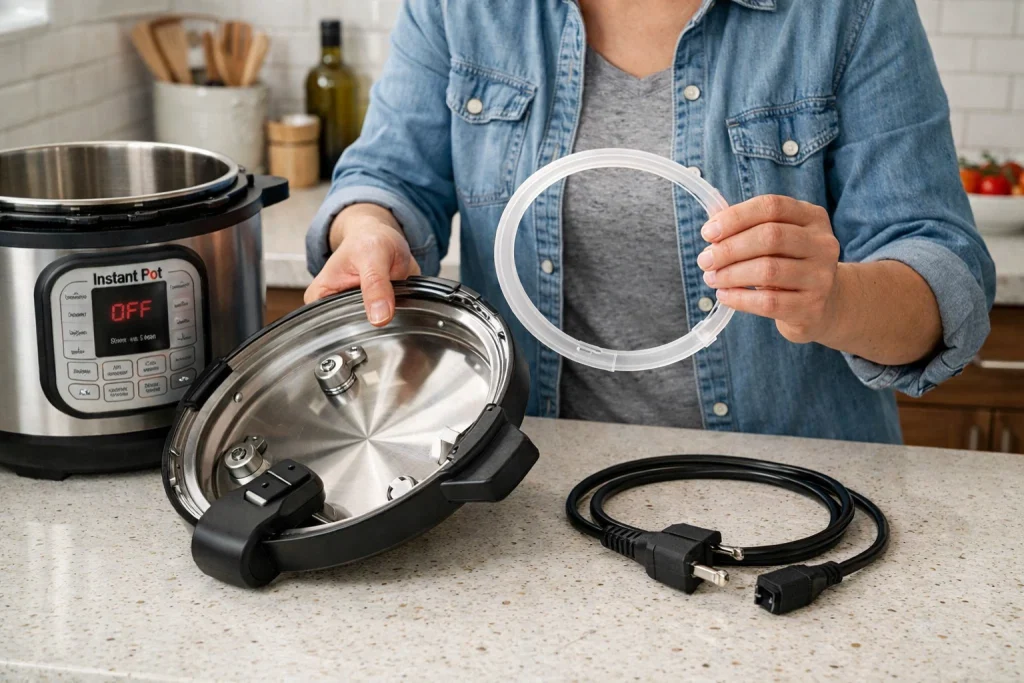Instant Pot Delay Start troubleshooting lid sealing ring and cord